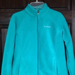 Columbia Fleece zip-up jacket blue/turquoise
